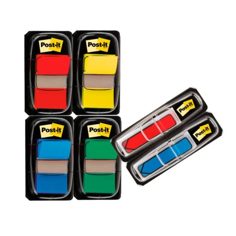 BANDERITAS SEPARADORAS POST-IT 11,9X43,2 MM DISPENSADOR 60 HOJAS+40 HOJAS GRATIS 5 COLORES SURTIDOS Añadir embalaje: 24 U