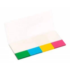 Banderitas separadoras q-connect 25x45 mm transparentes y color pack de 4 con 40 hojas por color