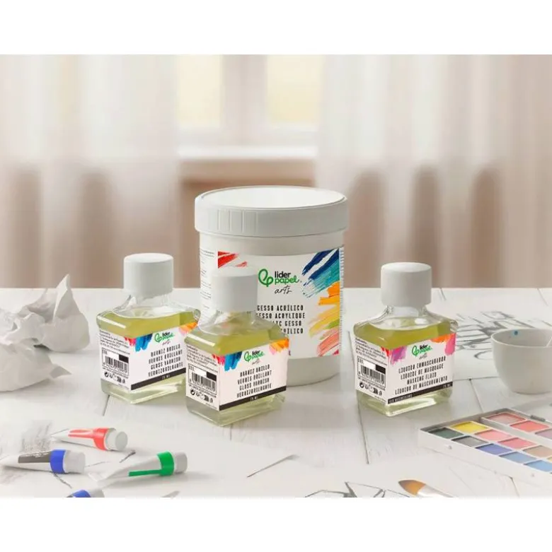 BARNIZ ACABADO BRILLANTE LIDERPAPEL PARA PINTURA BOTE DE 75 ML
