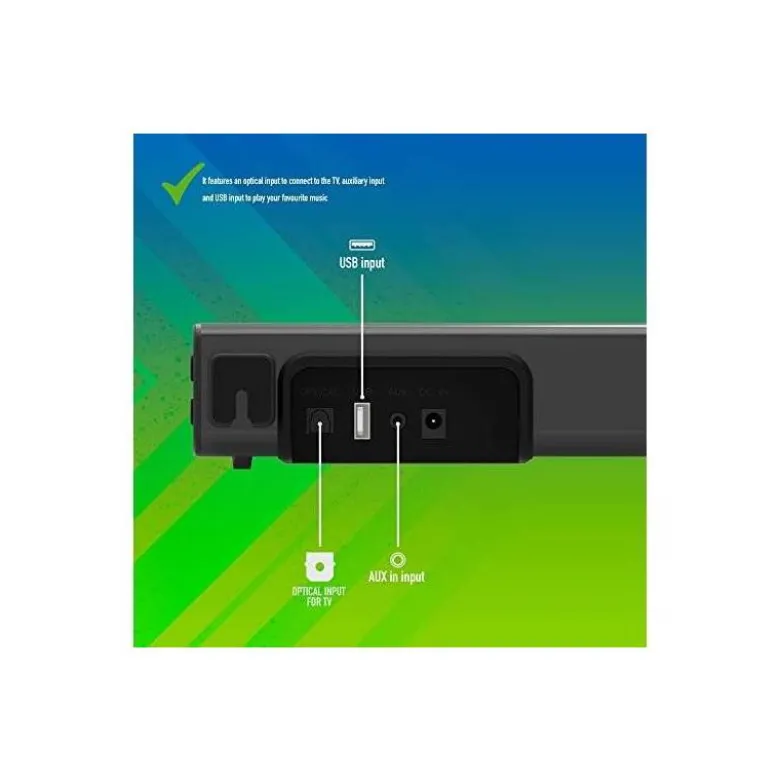 BARRA DE SONIDO NGS WIRELESS SOUNDBAR 40 W BLUETOOTH OPTICA / AUX / USB CON MANDO