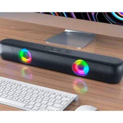 BARRA DE SONIDO Q-CONNECT BLUETOOTH CON ILUMINACION LED Y CONTROL DE VOLUMEN COLOR NEGRO