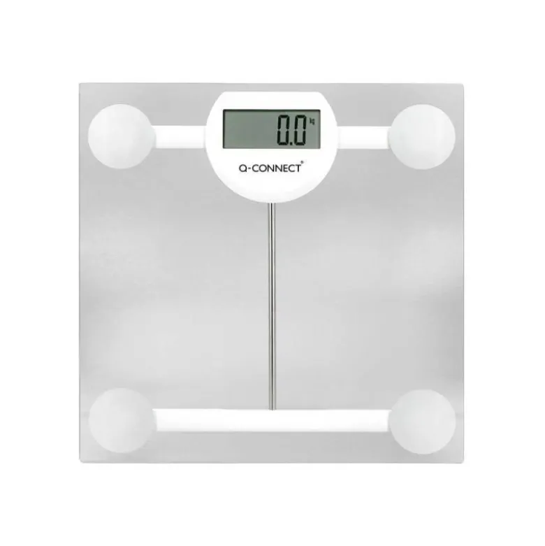 BASCULA BAÑO Q-CONNECT DIGITAL CON PANTALLA LCD PRECISION 100 GR CAPACIDAD DE 5 KG A 180 KG 300X300X22MM