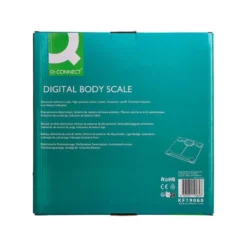 BASCULA BAÑO Q-CONNECT DIGITAL CON PANTALLA LCD PRECISION 100 GR CAPACIDAD DE 5 KG A 180 KG 300X300X22MM