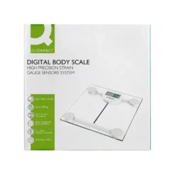 BASCULA BAÑO Q-CONNECT DIGITAL CON PANTALLA LCD PRECISION 100 GR CAPACIDAD DE 5 KG A 180 KG 300X300X22MM