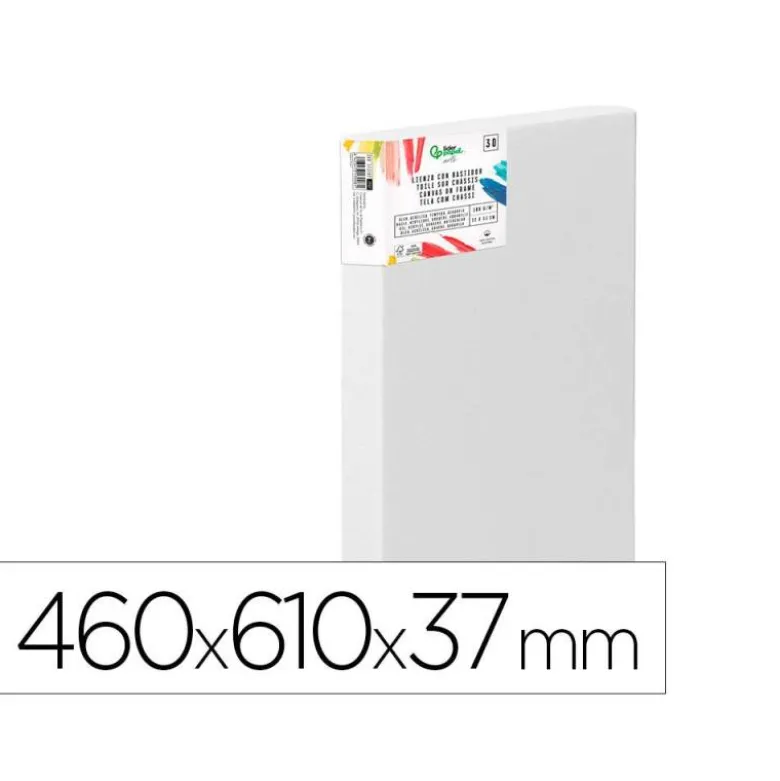 BASTIDOR 3D EXTRAGRUESO LIDERPAPEL 12P GRAPADO PARTE TRASERA ALGODON 100% 46X61 CM GRAMAJE 380G/M2 CERTIFICADO