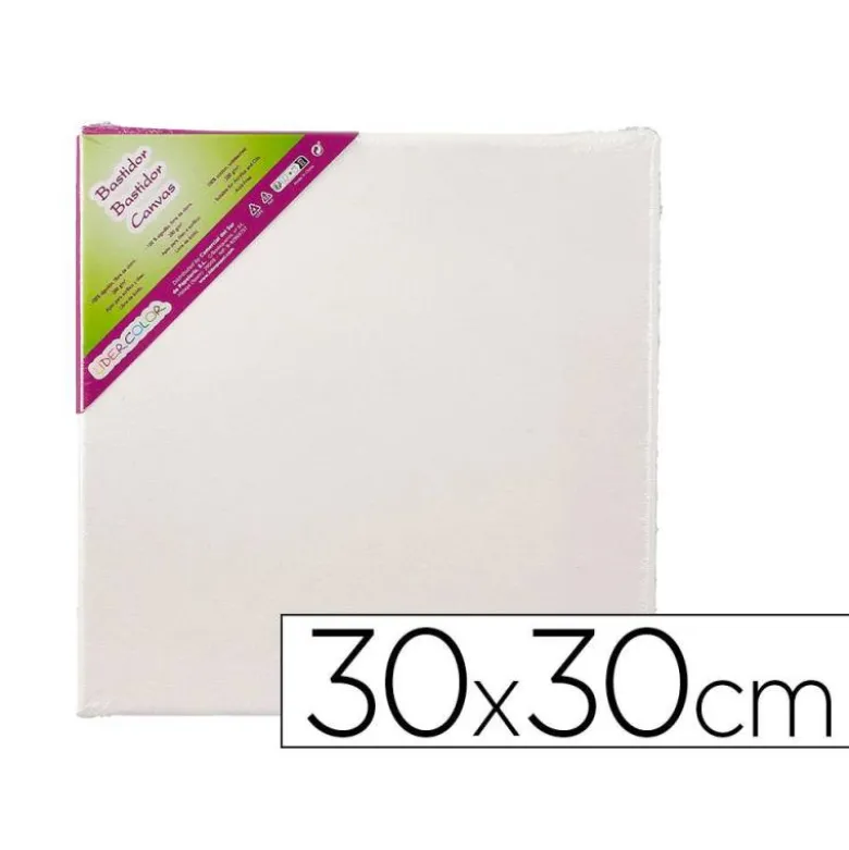 BASTIDOR LIDERCOLOR LIENZO GRAPADO LATERAL ALGODON 100% 30X30 CM