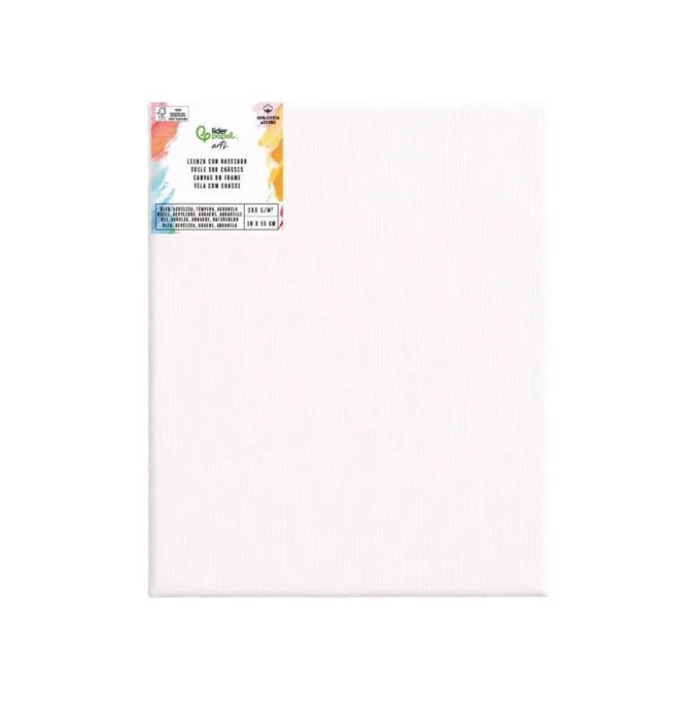 BASTIDOR LIDERPAPEL 0P LIENZO GRAPADO PARTE TRASERA ALGODON 100% BORDES MADERA 10X15 CM GRAMAJE 280G/M2 CERTIFICADO