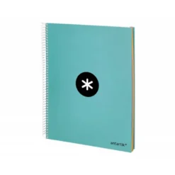 Bloc Antartik A4 Cuadricula 5mm tapa dura 120 hojas 100g/m2 menta 5 bandas color