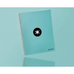 Bloc Antartik A4 Cuadricula 5mm tapa dura 120 hojas 100g/m2 menta 5 bandas color