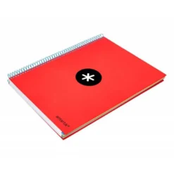 Bloc Antartik A4 Liso tapa Forrada 120 hojas 100g/m2 Rojo 5 bandas color