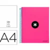 Bloc Antartik A4 Liso tapa Forrada 120 hojas 100g/m2 Rosa Flúor 5 bandas color