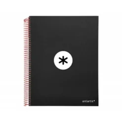 Bloc Antartik A4 Rayado Horizontal tapa Forrada 120 hojas 100g/m2 color Negro 5 bandas de color