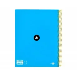 Bloc Antartik A4 Rayado Horizontal tapa Forrada 120 hojas 100g/m2 Azul 5 bandas de color