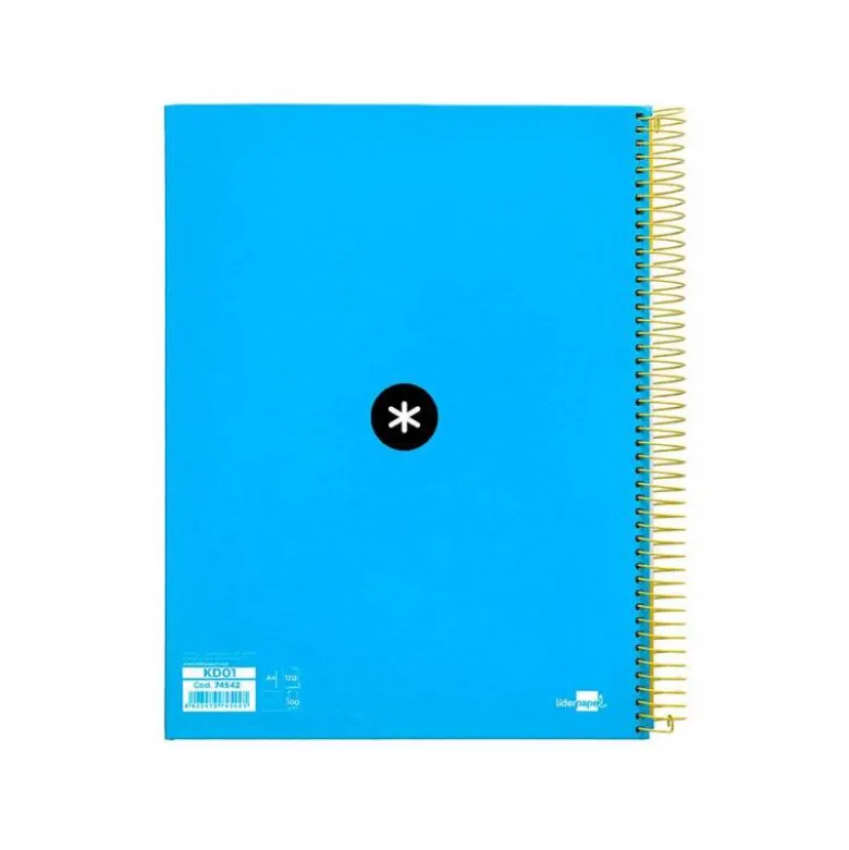 Bloc Antartik A4 Rayado Horizontal tapa Forrada 120 hojas 100g/m2 Azul 5 bandas de color