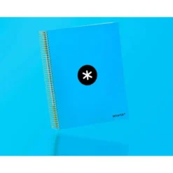Bloc Antartik A4 Rayado Horizontal tapa Forrada 120 hojas 100g/m2 Azul 5 bandas de color