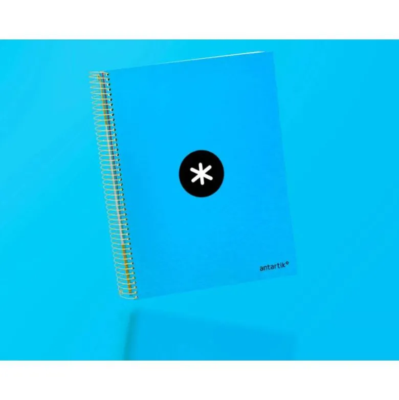Bloc Antartik A4 Rayado Horizontal tapa Forrada 120 hojas 100g/m2 Azul 5 bandas de color