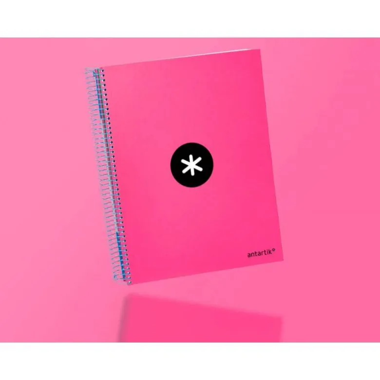 Bloc Antartik A4 Rayado Horizontal tapa Forrada 120 hojas 100g/m2 Rosa 5 bandas de color