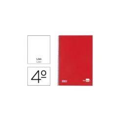 Bloc Cuarto espiral Tapa dura Liderpapel granate