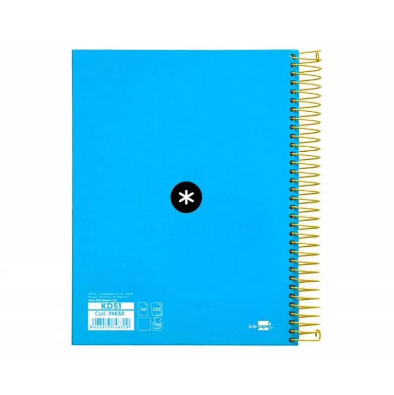 Bloc Espiral Liderpapel A5 serie Antartik azul 120 hojas