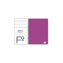 Bloc Liderpapel Folio Write Pauta 2,5 mm 80 hojas color Rosa