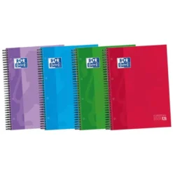 Bloc Oxford EBook4 Din A4 doble espiral tapa extradura120 hojas colores surtidos