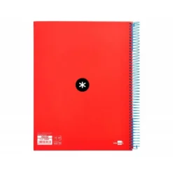 Bloc Antartik A4 Cuadrícula tapa Forrada 120 hojas 100g/m2 Rojo 5 bandas color