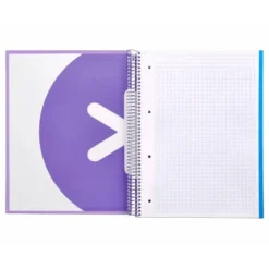 Bloc Antartik A4 Cuadricula 5mm tapa dura 100g/m2 lila lavanda 5 bandas color