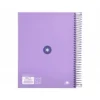 Bloc Antartik A5 Cuadricula 5mm tapa dura 120 hojas 100g/m2 lila lavanda 5 bandas color