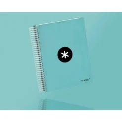 Bloc Antartik A5 Cuadricula 5mm tapa dura 120 hojas 100g/m2 color menta 5 bandas color