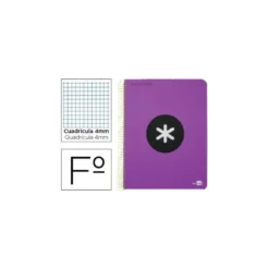 Bloc Antartik Folio Cuadrícula tapa Dura 100g/m2 Violeta con margen
