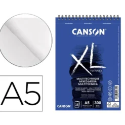 BLOC D DIBUJO ACUARELA CANSON XL DIN A5 15 HOJAS 300 GR MIX MEDIA GRANO MEDIO