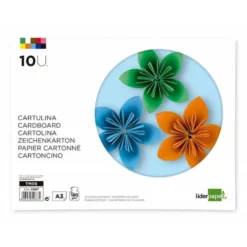 Bloc de cartulinas para trabajos manuales Liderpapel 297x420mm 10 hojas. Colores surtidos