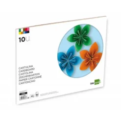 Bloc de cartulinas para trabajos manuales Liderpapel 297x420mm 10 hojas. Colores surtidos
