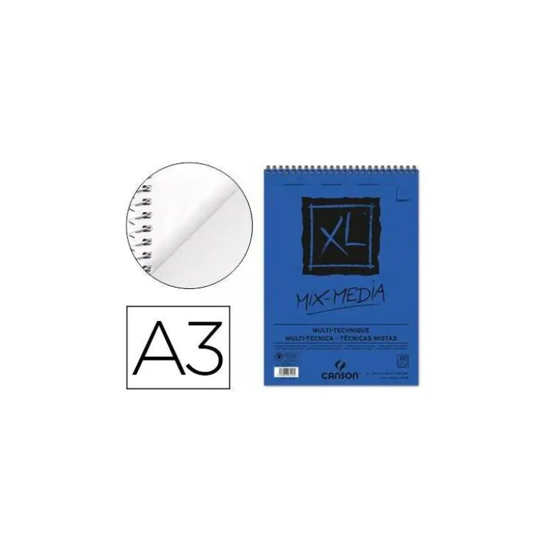 Bloc de Dibujo Acuarela Canson XL DIN A3 30 hojas 300 gr Microperforado Espiral Grano Medio