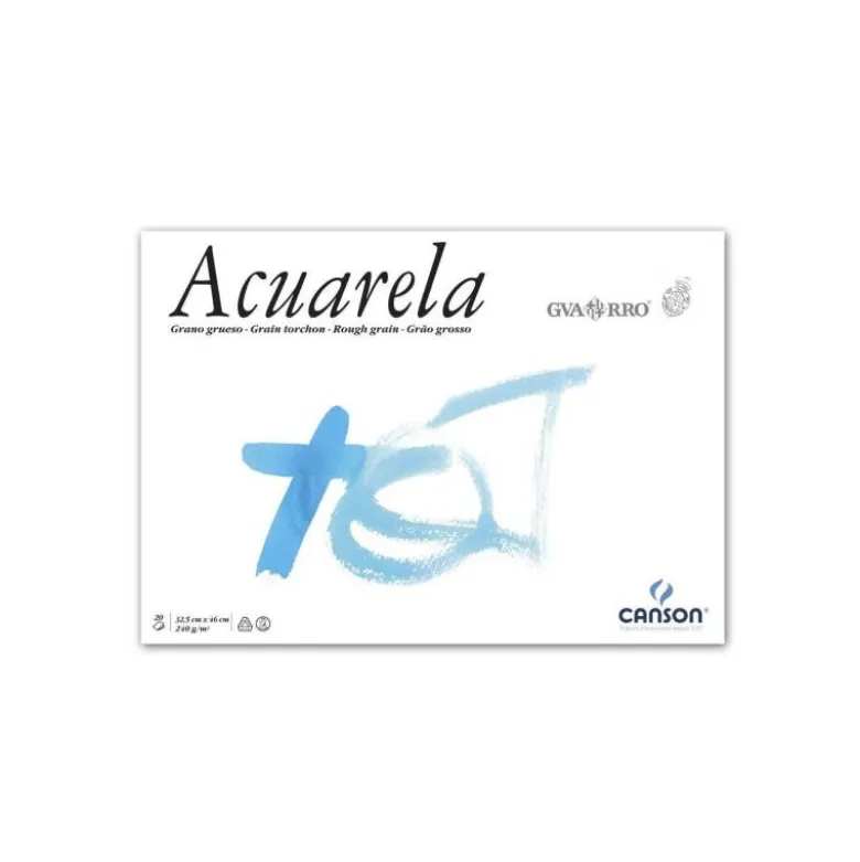 Bloc de dibujo Acuarela encolado Guarro Din A3 20 hojas 108 gr
