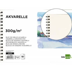 Bloc de dibujo acuarela Liderpapel folio 10 hojas 300 gr