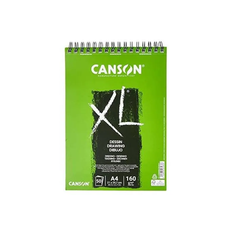 Bloc de Dibujo Dessin Canson XL DIN A4 50 hojas 160 gr Microperforado Espiral Grano Fino