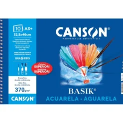 Bloc de dibujo espiral Acuarela Canson Din A3 10 hojas 370 gr