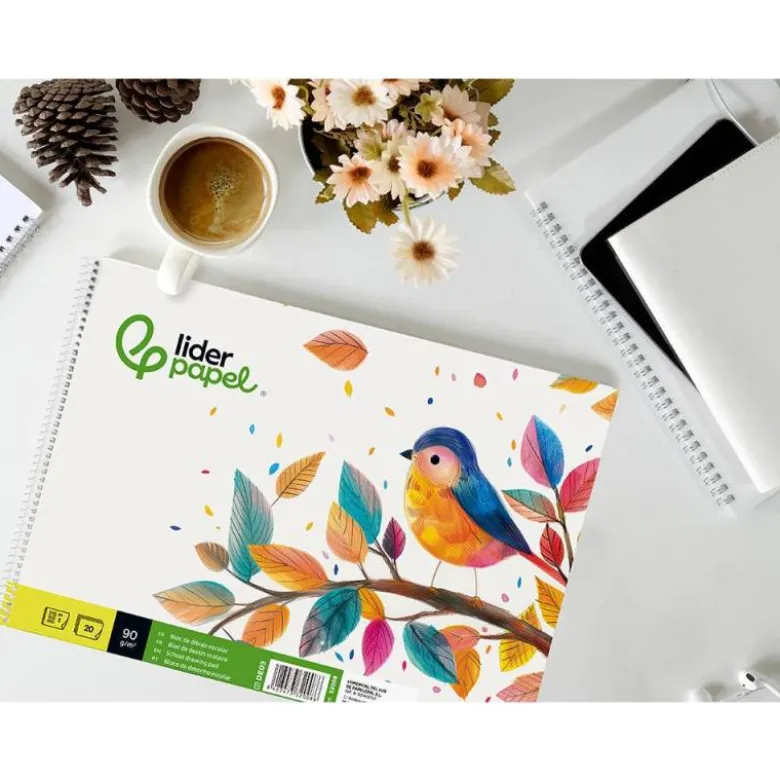 Bloc de dibujo Liderpapel Cuarto 20 hojas 90 gr