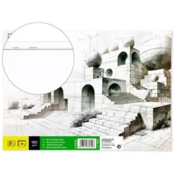 Bloc de dibujo Liderpapel encolado Folio 20 hojas 180 gr con recuadro