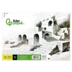 Bloc de dibujo Liderpapel encolado Folio 20 hojas 180 gr con recuadro