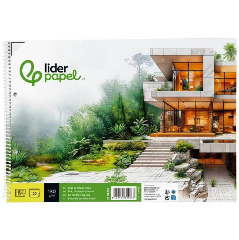 Bloc de dibujo Liderpapel Folio 20 hojas 130 gr