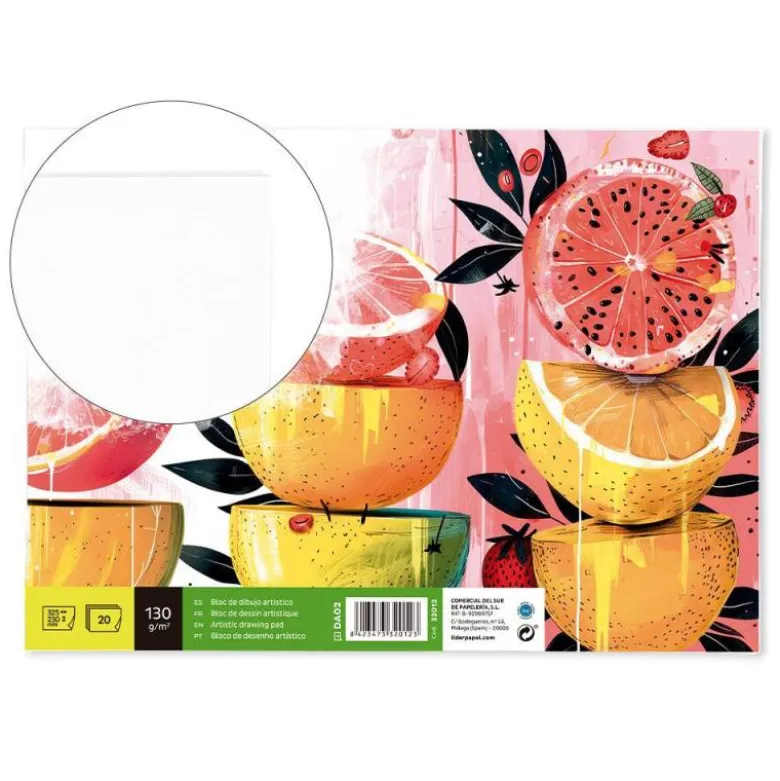 Bloc de dibujo Liderpapel folio 20 hojas 130 gr