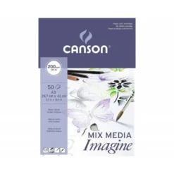 Bloc de Dibujo Multitecnicas Canson DIN A3 50 hojas 200 gr Encolado Liso
