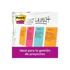 BLOC DE NOTAS ADHESIVAS QUITA Y PON POST-IT SUPER STICKY COSMIC RAYADO 90 HOJAS 101X152 MM PAQUETE DE 3