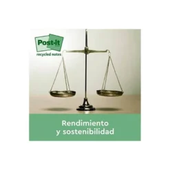 BLOC DE NOTAS ADHESIVAS QUITA Y PON POST-IT SUPER STICKY 76X76 MM 70 HOJAS RECICLADAS PAQUETE DE 14 UNIDADES