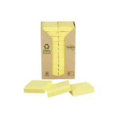 Bloc de notas adhesivas quita y pon recicladas en torre post-it 38 x 51 mm 24 blocs 653 papel reciclado