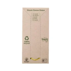 Bloc de notas adhesivas quita y pon recicladas en torre post-it 76 x 76 mm 16 blocs 654 papel reciclado