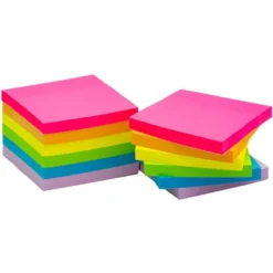 BLOC DE NOTAS ADHESIVAS QUITA Y PON Q-CONNECT 76X76 MM FSC COLORES NEON Y PASTEL SURTIDOS