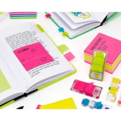 BLOC DE NOTAS ADHESIVAS QUITA Y PON MILAN 76X76 MM REMOVIBLE PLASTICO TRANSLUCIDO ROSA FLUOR 50